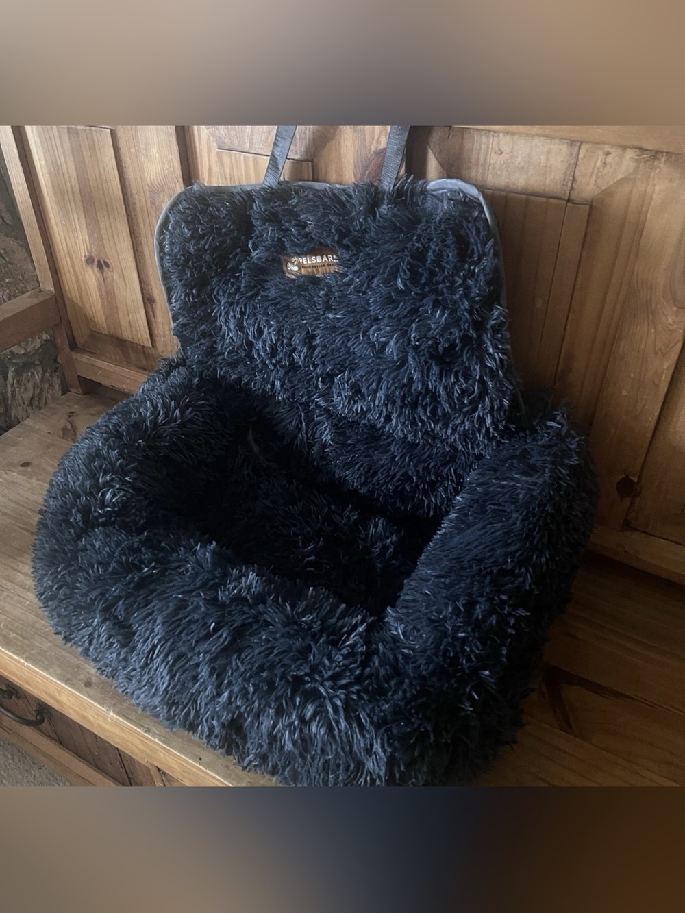 Plush Gray Furry Car Pet Seat - Picture 5 of 6